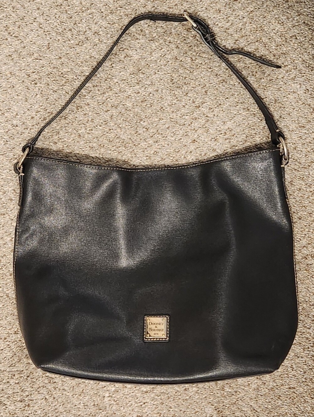 Dooney & Bourke Black Leather Shoulder Bag With Red Interior